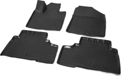 Комплект автомобильных ковриков Kia Sorento Prime 2015- , полиуретан, низкий борт, крепеж для передних ковров RIVAL 12804002