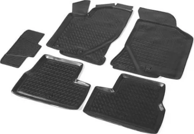Комплект автомобильных ковриков Lada Granta 2011- HB, SD, полиуретан, низкий борт, крепеж для передних ковров RIVAL 16001001