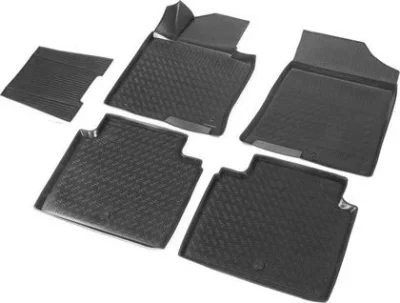 Комплект автомобильных ковриков Kia Optima 2016- , полиуретан, низкий борт, 5 предметов, крепеж для передних ковров RIVAL 12807001
