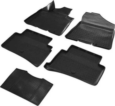 Комплект автомобильных ковриков Hyundai Tucson 2015- , полиуретан, низкий борт, 5 предметов, крепеж для передних ковров RIVAL 12309001