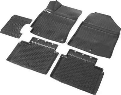 Комплект автомобильных ковриков Hyundai Elantra 2016- , полиуретан, низкий борт, 5 предметов, крепеж для передних ковров RIVAL 12301001