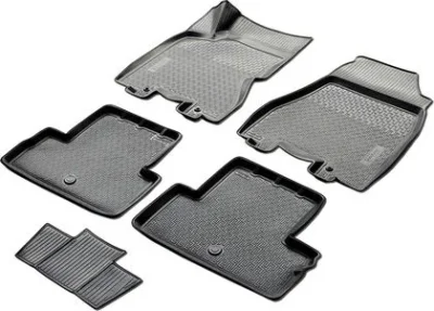 Комплект автомобильных ковриков Nissan X-trail 2011-2015, полиуретан, низкий борт, 5 предметов, крепеж для передних ковров RIVAL 14109002