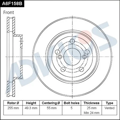 Тормозной диск ADVICS A6F158B