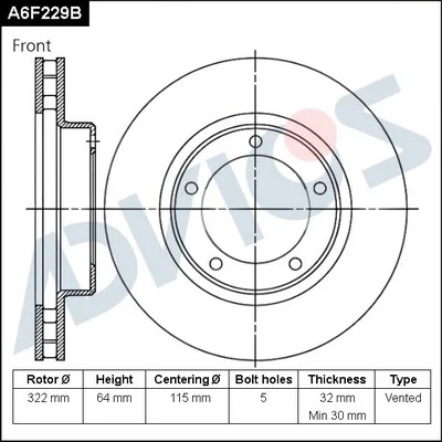 Тормозной диск ADVICS A6F229B