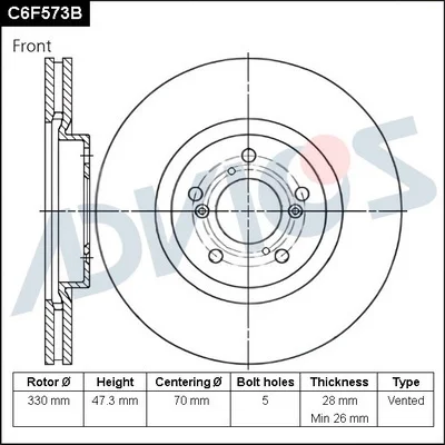 Тормозной диск ADVICS C6F573B