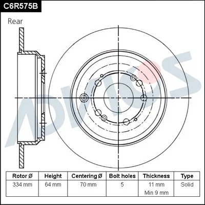 Тормозной диск ADVICS C6R575B