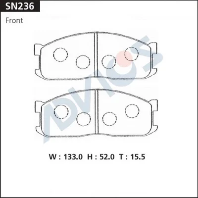 SN236 ADVICS Комплект тормозных колодок