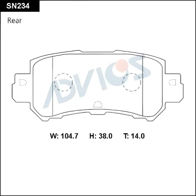 SN234 ADVICS Комплект тормозных колодок, дисковый тормоз