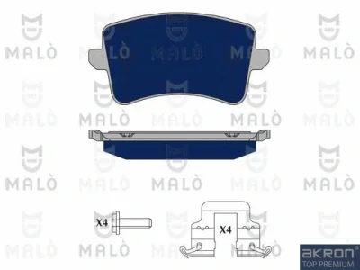 1050163 AKRON-MALÒ Комплект тормозных колодок, дисковый тормоз