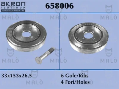 658006 AKRON-MALÒ Ременный шкив, коленчатый вал
