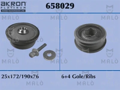 658029 AKRON-MALÒ Комплект ременных шкивов, коленчатый вал
