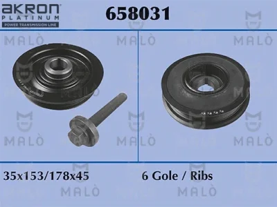 658031 AKRON-MALÒ Комплект ременных шкивов, коленчатый вал
