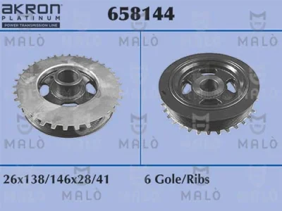 658144 AKRON-MALÒ Ременный шкив, коленчатый вал