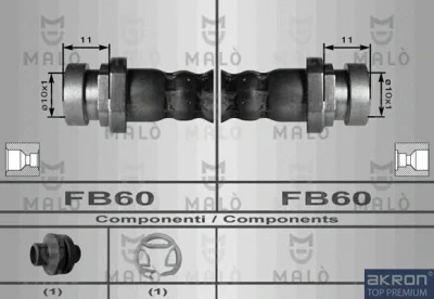 80009 AKRON-MALÒ Тормозной шланг