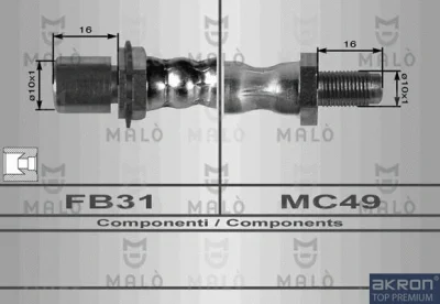 80146 AKRON-MALÒ Тормозной шланг