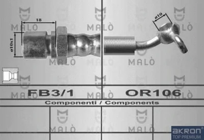 80436 AKRON-MALÒ Тормозной шланг
