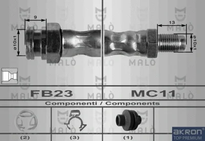 8552 AKRON-MALÒ Тормозной шланг