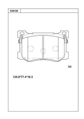 KD9128 ASIMCO Комплект тормозных колодок, дисковый тормоз