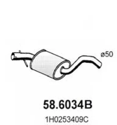 58.6034B ASSO Средний глушитель выхлопных газов