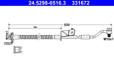 24.5298-0516.3 ATE Тормозной шланг