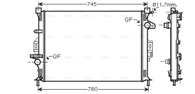 FDA2422 AVA Радиатор охлаждения двигателя