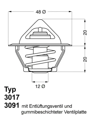 3017.87D2 BorgWarner (Wahler) Термостат, охлаждающая жидкость