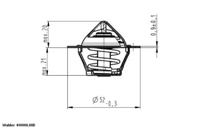 410808.88D BorgWarner (Wahler) Термостат, охлаждающая жидкость