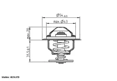 4820.87D BorgWarner (Wahler) Термостат, охлаждающая жидкость