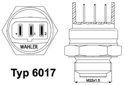 6017.85D BorgWarner (Wahler) Термовыключатель, вентилятор радиатора