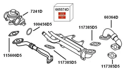 60364D BorgWarner (Wahler) Трубка, клапан возврата ОГ