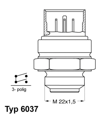 6037.95D BorgWarner (Wahler) Термовыключатель, вентилятор радиатора