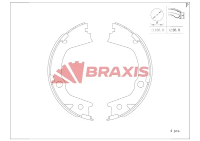 AC0174 BRAXIS Комплект тормозных колодок, стояночная тормозная система