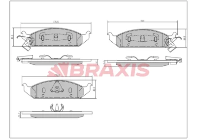 AA0689 BRAXIS Комплект тормозных колодок, дисковый тормоз