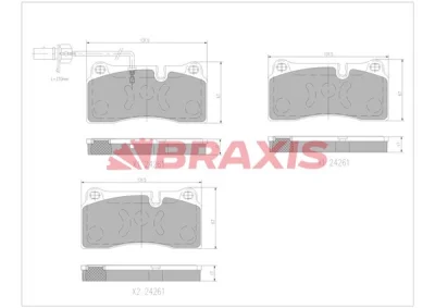 AA0757 BRAXIS Комплект тормозных колодок, дисковый тормоз