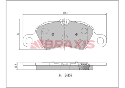 AA0422 BRAXIS Комплект тормозных колодок, дисковый тормоз
