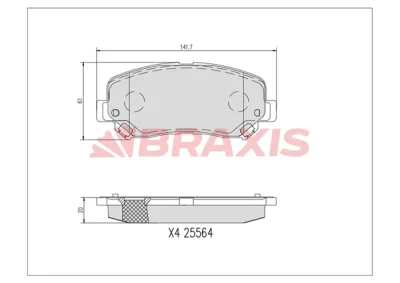 Комплект тормозных колодок, дисковый тормоз BRAXIS AA0737