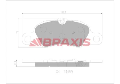 AA0761 BRAXIS Комплект тормозных колодок, дисковый тормоз