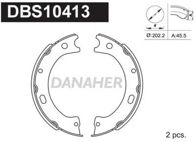 DBS10413 DANAHER Комплект тормозных колодок, стояночная тормозная система