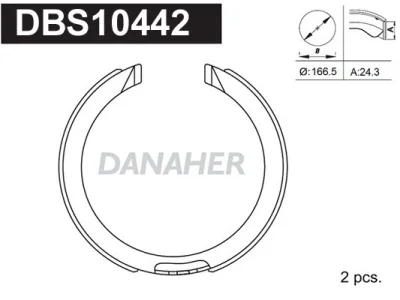 DBS10442 DANAHER Комплект тормозных колодок, стояночная тормозная система