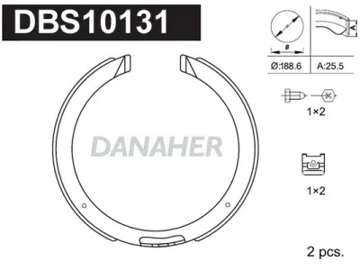 DBS10131 DANAHER Комплект тормозных колодок, стояночная тормозная система