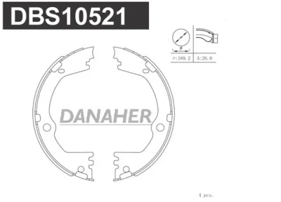DBS10521 DANAHER Комплект тормозных колодок, стояночная тормозная система