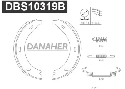 DBS10319B DANAHER Комплект тормозных колодок, стояночная тормозная система