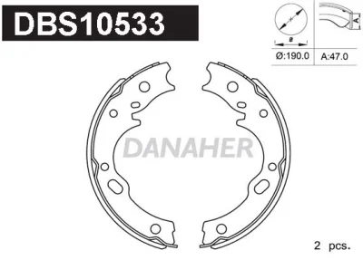 DBS10533 DANAHER Комплект тормозных колодок, стояночная тормозная система