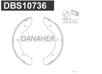 DBS10736 DANAHER Комплект тормозных колодок, стояночная тормозная система