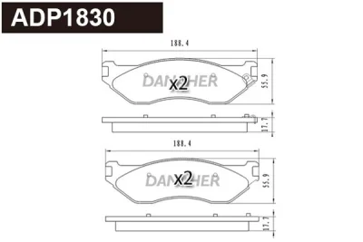 ADP1830 DANAHER Комплект тормозных колодок, дисковый тормоз