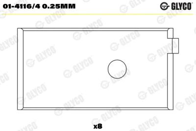 Шатунный подшипник GLYCO 01-4116/4 0.25MM