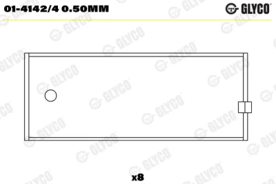 Шатунный подшипник GLYCO 01-4142/4 0.50MM