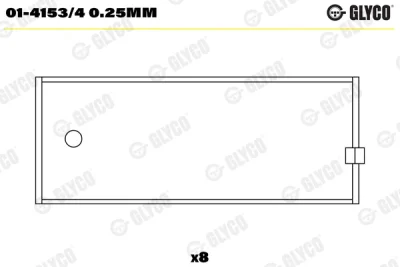 Шатунный подшипник GLYCO 01-4153/4 0.25MM