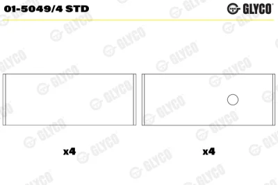 Шатунный подшипник GLYCO 01-5049/4 STD