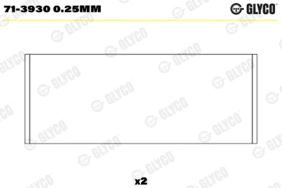 Шатунный подшипник GLYCO 71-3930 0.25MM